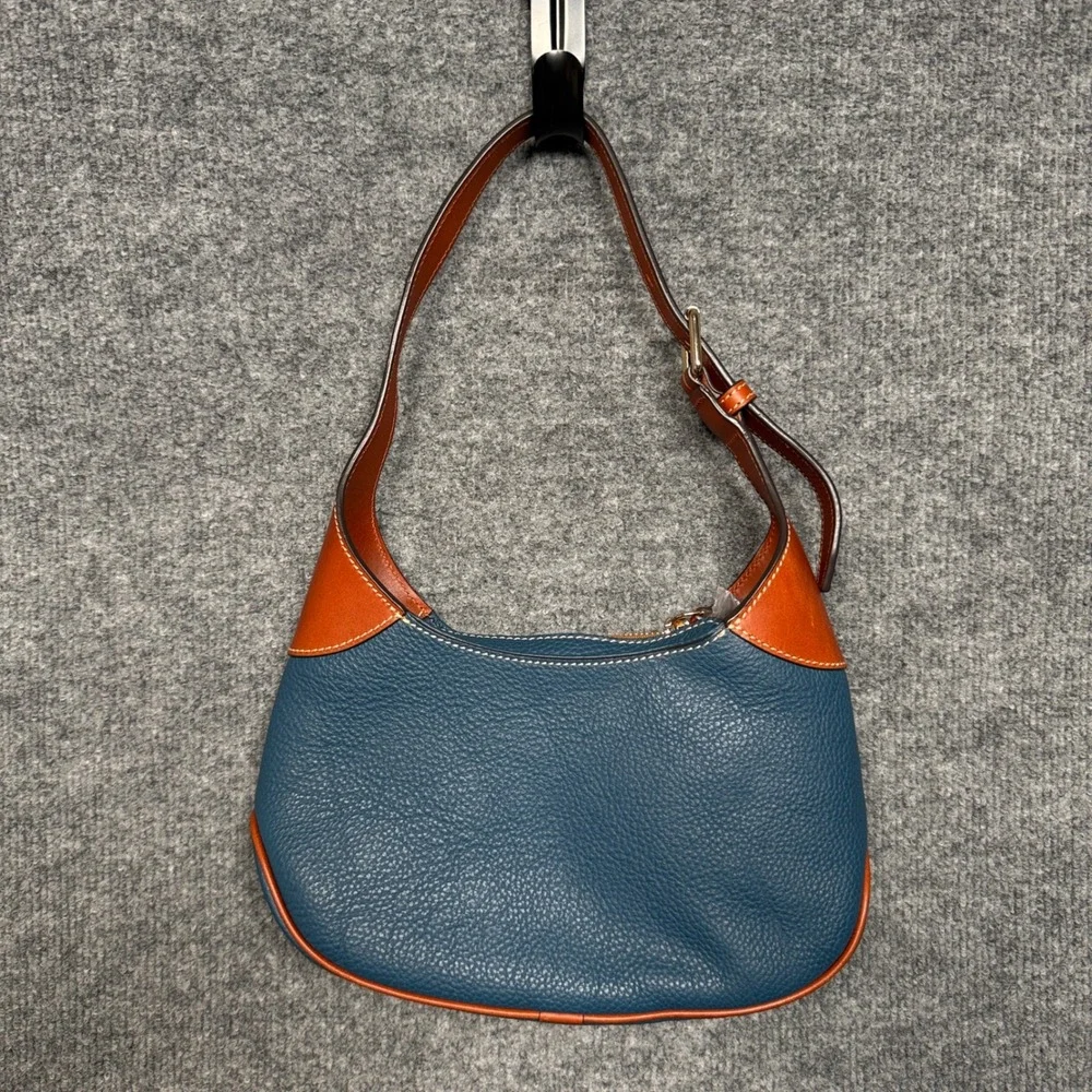 Dooney & Bourke Hobo Shoulder Bag Blue Pebble Leather Dustbag Inner Pockets